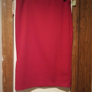 Red pencil skirt